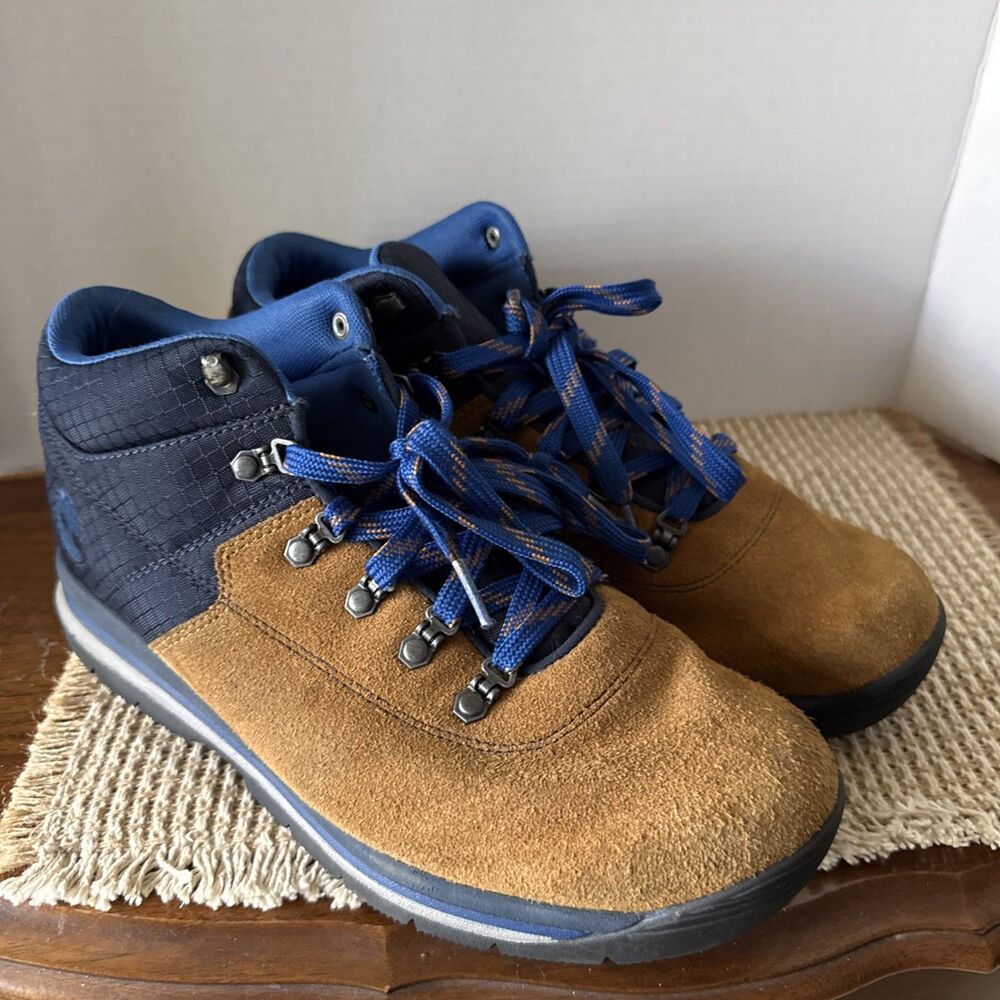 Men's GT Rally Mid-High Boots In Brown Suede And Blue Nylon Size 9